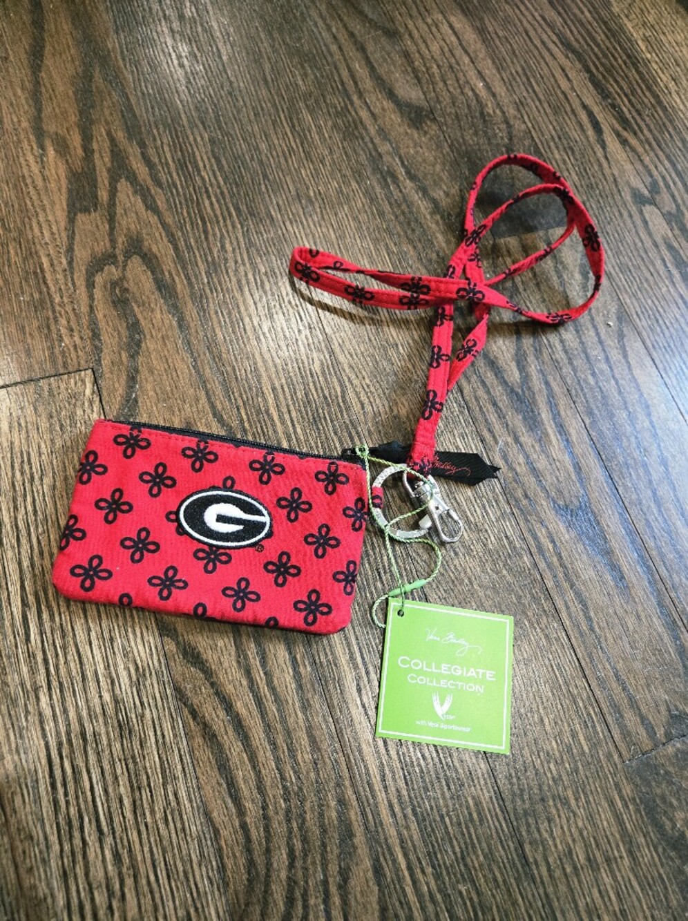 NWT Vera Bradley UGA Georgia Bulldogs Collegiate Lanyard ID Case